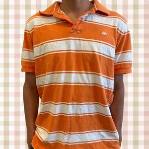 VINTAGE AND Y2K AEROPOSTALE ORANGE STRIPED POLO!!